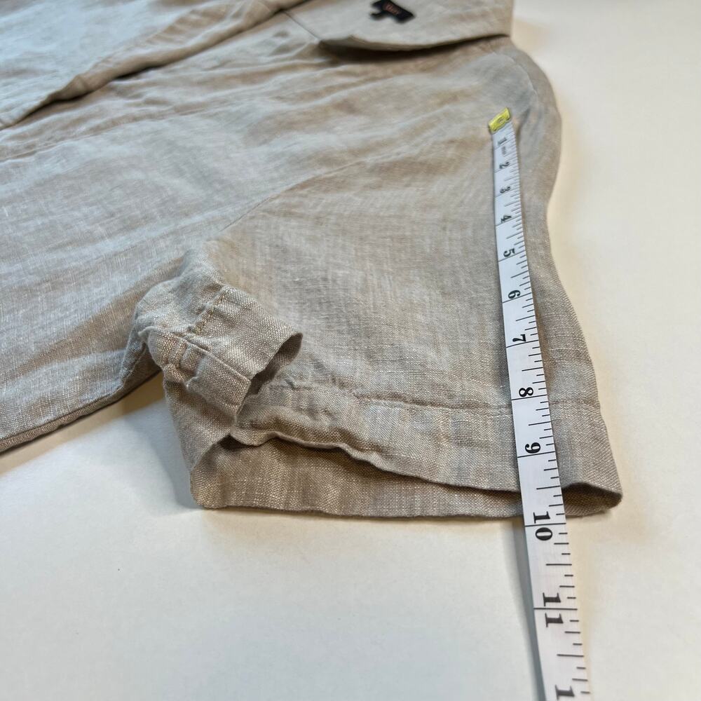 Quince Womens 100% Linen Classic Neutral Tan Button Down Shirt Minimalist Size L - Picture 11 of 14